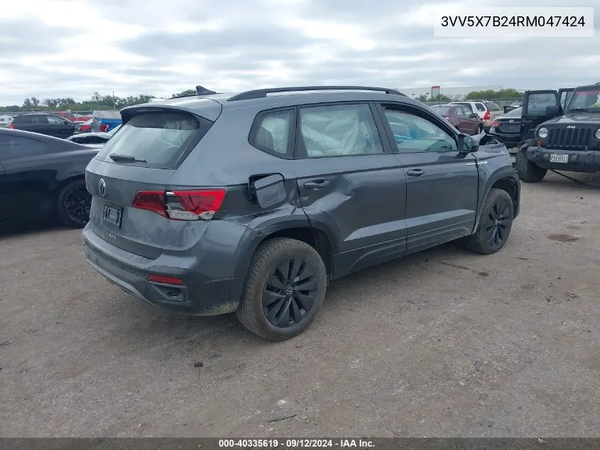 2024 Volkswagen Taos 1.5T S VIN: 3VV5X7B24RM047424 Lot: 40335619