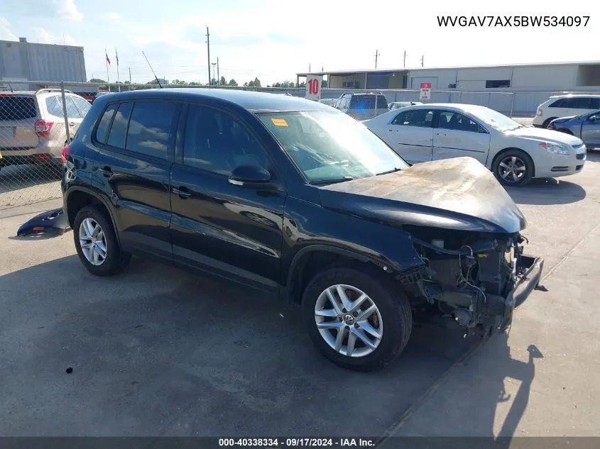 2011 Volkswagen Tiguan S VIN: WVGAV7AX5BW534097 Lot: 40338334