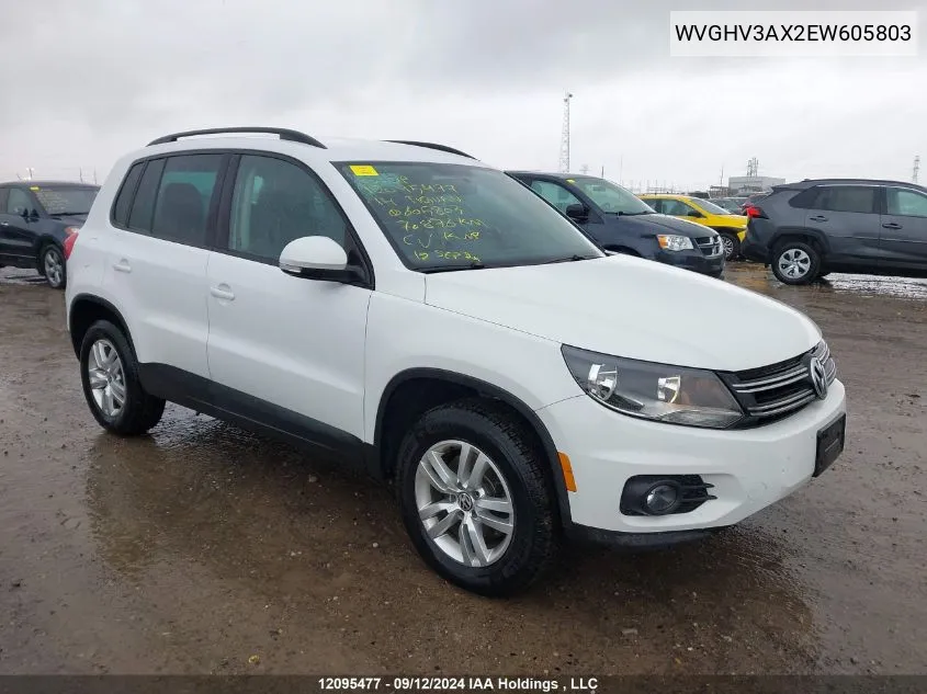 WVGHV3AX2EW605803 2014 Volkswagen Tiguan