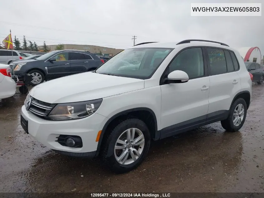 WVGHV3AX2EW605803 2014 Volkswagen Tiguan