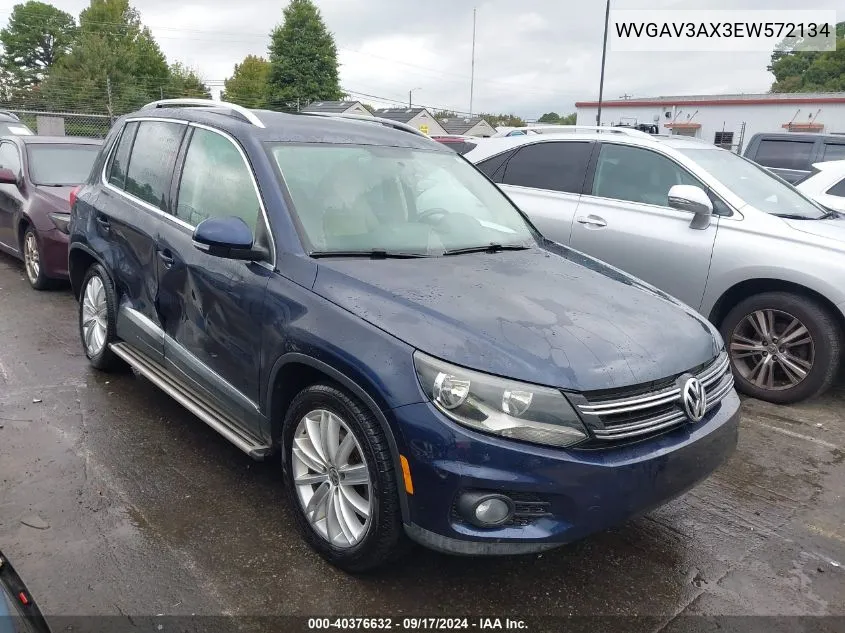 2014 Volkswagen Tiguan Se VIN: WVGAV3AX3EW572134 Lot: 40376632