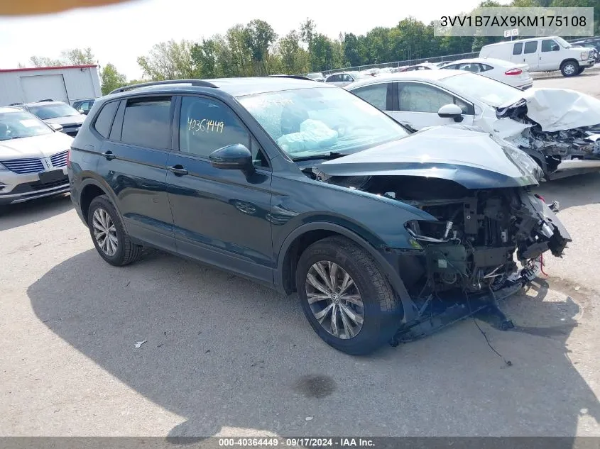 2019 Volkswagen Tiguan 2.0T S VIN: 3VV1B7AX9KM175108 Lot: 40364449