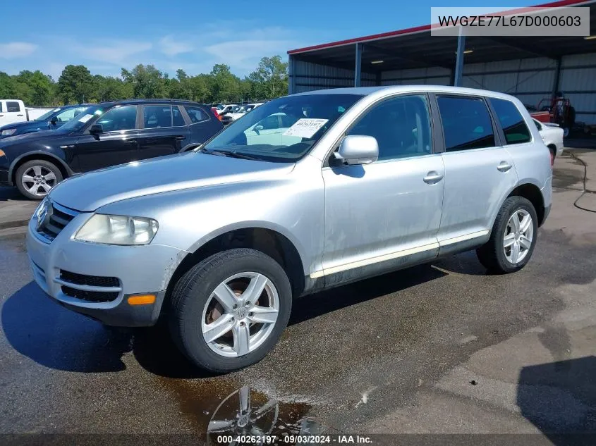 2007 Volkswagen Touareg V6 VIN: WVGZE77L67D000603 Lot: 40262197