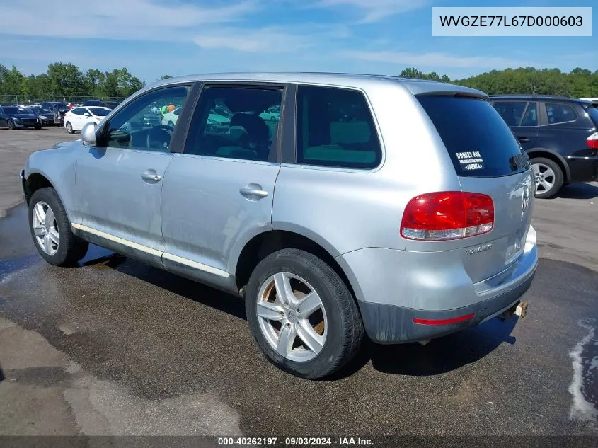 2007 Volkswagen Touareg V6 VIN: WVGZE77L67D000603 Lot: 40262197