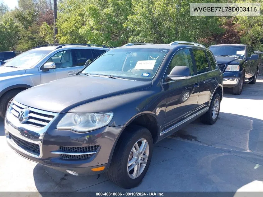 WVGBE77L78D003416 2008 Volkswagen Touareg 2 Vr6 Fsi