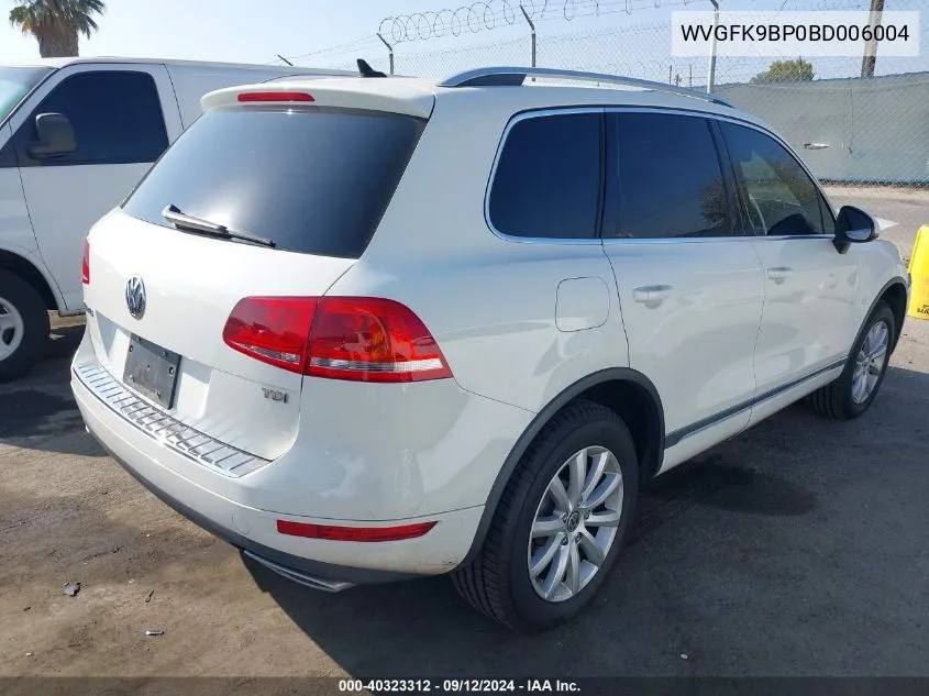 2011 Volkswagen Touareg Tdi Sport VIN: WVGFK9BP0BD006004 Lot: 40323312