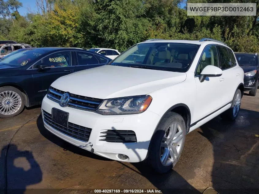 2013 Volkswagen Touareg Vr6 Executive VIN: WVGEF9BP3DD012463 Lot: 40297169