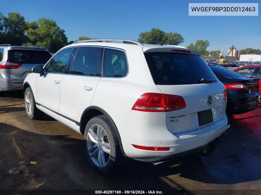 2013 Volkswagen Touareg Vr6 Executive VIN: WVGEF9BP3DD012463 Lot: 40297169